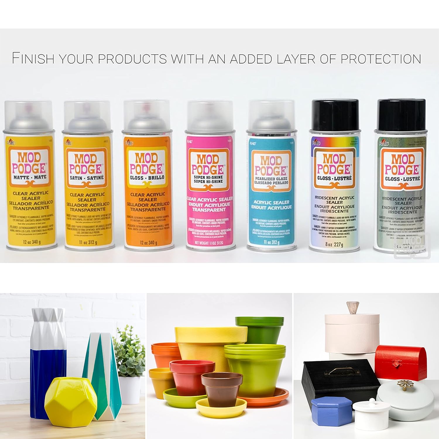 Aerosol can of spray mod podge sealer used on a craft surface